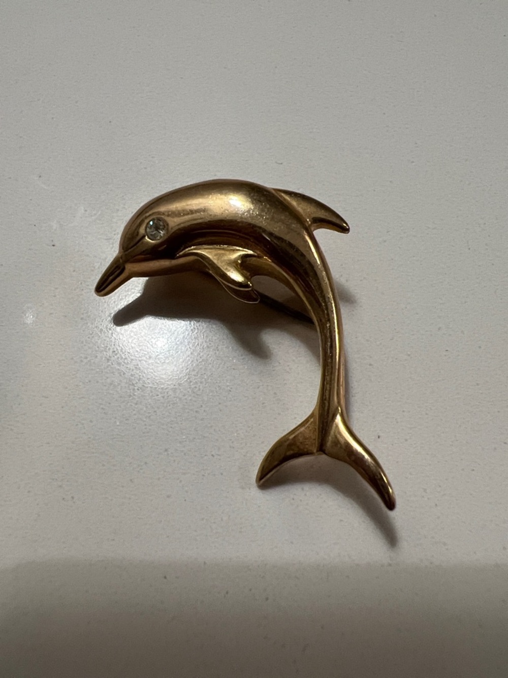 Gold Dolphin Brooch Pin - Elegant Women's Jewelry